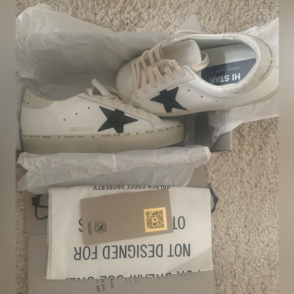 Golden Goose Hi Star NIB Auth White Black Ivory - Picture 4 of 12